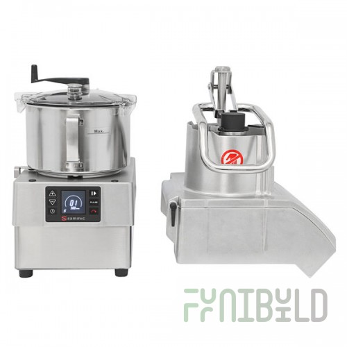 Sammic CK-45V Variable-Speed Combination Food Processor with 5.5 Qt. Stainless Steel Bowl, Full Moon Pusher Continuous Feed - 3 hp