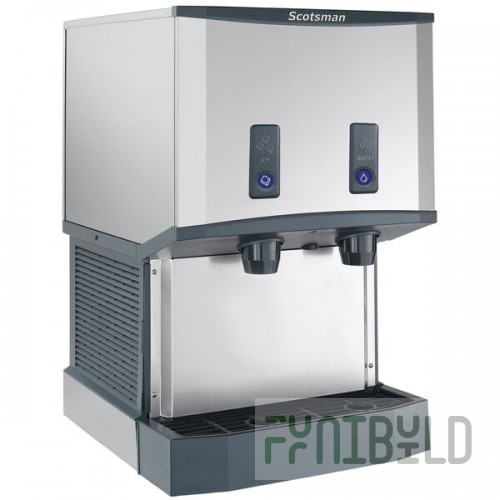 Scotsman HID525WBX-1A Meridian® Water-Cooled Countertop Nugget Ice Machine and Water Dispenser with Push Button Dispensing - 25 lb. Bin Capacity