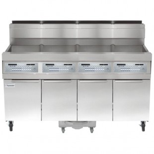 Frymaster SCFHD460G 320 lb. 4 Unit Liquid Propane Floor Fryer System with SMART4U 3000 Controls and Filtration System - 500,000 BTU