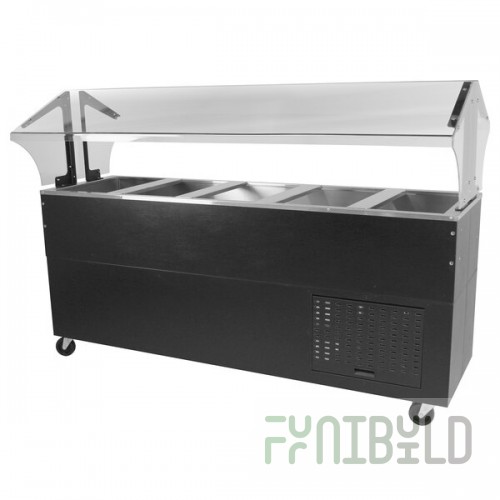 Advance Tabco BMACP5-B-SB Mechanically Assisted Five Well Everyday Buffet Cold Pan Table with Enclosed Base - Open Well