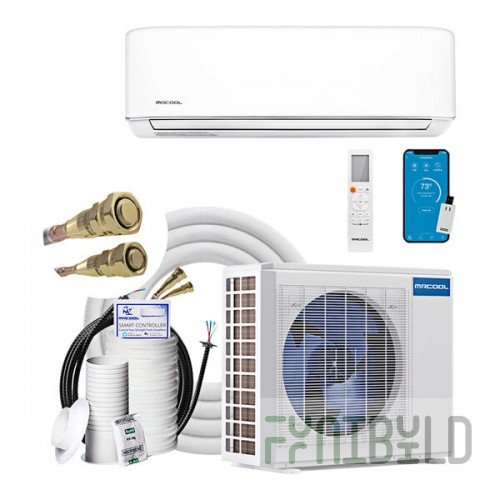 MRCOOL DIY 4th Gen Energy Star Series Ductless Mini-Split Inverter Wall Mount Heat Pump System DIY-12-HP-WM-115C25 - 115V, 12,000 BTU