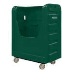 Royal Basket Trucks 48 Cu. Ft. Green Security Poly Truck with Steel Base and 2 Rigid / 2 Swivel Casters R48-GNX-BSC-6UNN