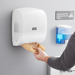 Lavex Translucent White Mini C-Fold / Multifold Paper Towel Dispenser Lavex Translucent White Mini C-Fold / Multifold Paper Towel Dispenser