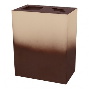 Ex-Cell Kaiser Gradience Collection RC-GRD2 MOCHA 36 Gallon Mocha Steel Rectangular Two-Stream Trash Can Ex-Cell Kaiser Gradience Collection RC-GRD2 MOCHA 36 Gallon Mocha Steel Rectangular Two-Stream Trash Can
