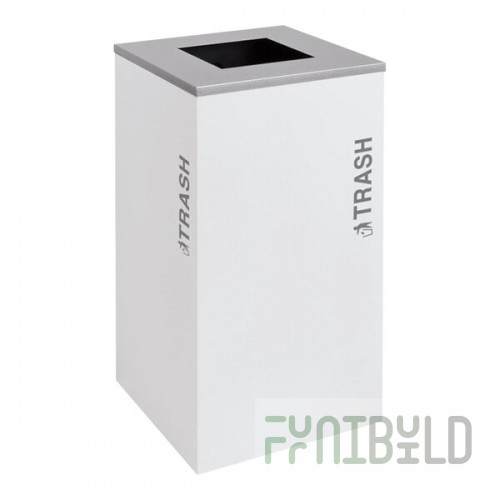Ex-Cell Kaiser RC-KDSQ-T BT-WHT Black Tie Kaleidoscope White Gloss 24 Gallon Square Trash Can