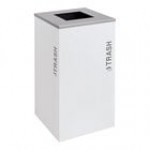 Ex-Cell Kaiser RC-KDSQ-T BT-WHT Black Tie Kaleidoscope White Gloss 24 Gallon Square Trash Can