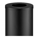 Lancaster Table & Seating 15 Gallon Black Powder-Coated Metal Round Decorative Trash Can Lancaster Table & Seating 15 Gallon Black Powder-Coated Metal Round Decorative Trash Can
