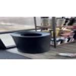 Lancaster Table & Seating 15 Gallon Black Powder-Coated Metal Round Decorative Trash Can Lancaster Table & Seating 15 Gallon Black Powder-Coated Metal Round Decorative Trash Can