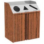 Lakeside 4415BL Stainless Steel Rectangular Refuse / Recycle / Paper Station with Front Access and Royal Blue Laminate Finish - 37 1/2