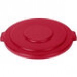 Carlisle 84105605 Bronco 55 Gallon Red Flat Round Trash Can Lid Carlisle 84105605 Bronco 55 Gallon Red Flat Round Trash Can Lid