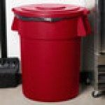 Carlisle 84105605 Bronco 55 Gallon Red Flat Round Trash Can Lid Carlisle 84105605 Bronco 55 Gallon Red Flat Round Trash Can Lid