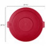 Carlisle 84105605 Bronco 55 Gallon Red Flat Round Trash Can Lid Carlisle 84105605 Bronco 55 Gallon Red Flat Round Trash Can Lid