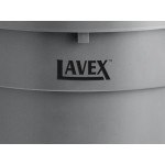 Lavex 32 Gallon Gray Round Commercial Trash Can with Lid and Dolly