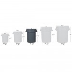 Lavex 32 Gallon Gray Round Commercial Trash Can with Lid and Dolly