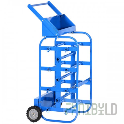 Vestil WIRE-D-E Mobile Wire Reel Caddy with 11 Spool Bars for 7