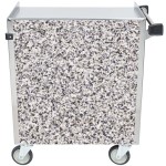 Lakeside 822GS 3 Shelf Heavy Duty Stainless Steel Utility Cart with Enclosed Base and Gray Sand Finish - 19 1/2 Lakeside 822GS 3 Shelf Heavy Duty Stainless Steel Utility Cart with Enclosed Base and Gray Sand Finish - 19 1/2