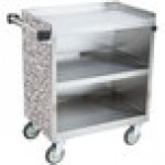 Lakeside 822GS 3 Shelf Heavy Duty Stainless Steel Utility Cart with Enclosed Base and Gray Sand Finish - 19 1/2 Lakeside 822GS 3 Shelf Heavy Duty Stainless Steel Utility Cart with Enclosed Base and Gray Sand Finish - 19 1/2