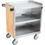 Lakeside 822GS 3 Shelf Heavy Duty Stainless Steel Utility Cart with Enclosed Base and Gray Sand Finish - 19 1/2 Lakeside 822GS 3 Shelf Heavy Duty Stainless Steel Utility Cart with Enclosed Base and Gray Sand Finish - 19 1/2