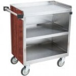 Lakeside 822GS 3 Shelf Heavy Duty Stainless Steel Utility Cart with Enclosed Base and Gray Sand Finish - 19 1/2 Lakeside 822GS 3 Shelf Heavy Duty Stainless Steel Utility Cart with Enclosed Base and Gray Sand Finish - 19 1/2