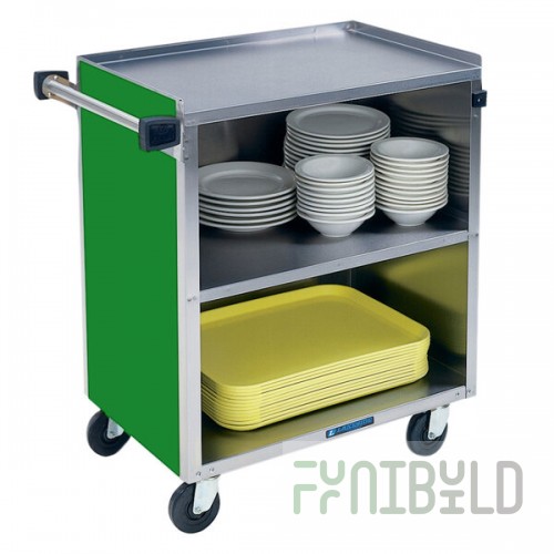 Lakeside 622G Medium-Duty Stainless Steel Three Shelf Utility Cart with Enclosed Base and Green Finish - 19