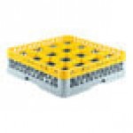 Noble Warewashing 16-Compartment Gray Full-Size Glass Rack with 1 Yellow Extender Noble Warewashing 16-Compartment Gray Full-Size Glass Rack with 1 Yellow Extender