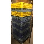 Noble Warewashing 16-Compartment Gray Full-Size Glass Rack with 1 Yellow Extender Noble Warewashing 16-Compartment Gray Full-Size Glass Rack with 1 Yellow Extender