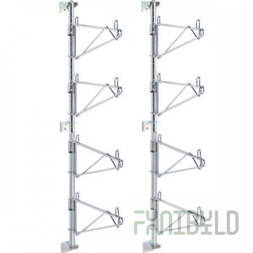 Metro SW26C Super Erecta Chrome Four Level Post-Type Wall Mount End Unit for 14