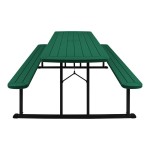 National Public Seating BMPT Series 6' Green Folding Picnic Table with Black Frame