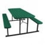 National Public Seating BMPT Series 6' Green Folding Picnic Table with Black Frame