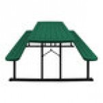 National Public Seating BMPT Series 6' Green Folding Picnic Table with Black Frame