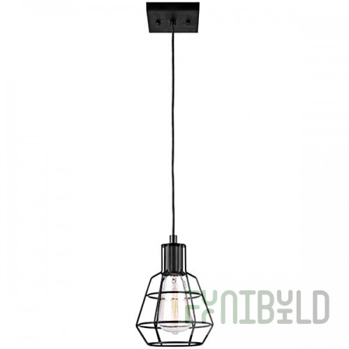 Canarm Wren Matte Black Modern Pendant Light - 120V, 100W