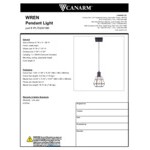 Canarm Wren Matte Black Modern Pendant Light - 120V, 100W