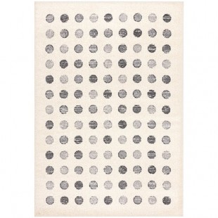 Abani Casa Collection 4' x 6' Cream / Gray Contemporary Geometric Dots Area Rug