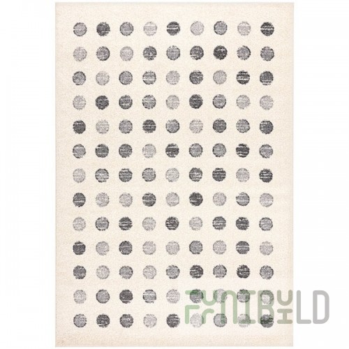 Abani Casa Collection 4' x 6' Cream / Gray Contemporary Geometric Dots Area Rug