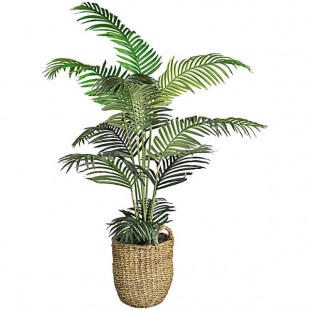 LCG Sales 5' Artificial Areca Palm Tree in Basket with Handles LCG Sales 5' Artificial Areca Palm Tree in Basket with Handles