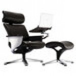 Eurotech Seating NUVEMBLK Nuvem Black Leather Lounge Office Chair with Aluminum Frame Eurotech Seating NUVEMBLK Nuvem Black Leather Lounge Office Chair with Aluminum Frame