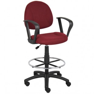 Boss B1617-BY Burgundy Drafting Stool with Footring and Loop Arms Boss B1617-BY Burgundy Drafting Stool with Footring and Loop Arms