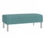 Lesro Luxe Lounge Series Patriot Plus Sea Vinyl 2-Seat Bench with Steel Legs