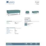 Lesro Luxe Lounge Series Patriot Plus Sea Vinyl 2-Seat Bench with Steel Legs
