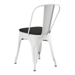 Lancaster Table & Seating Alloy Pearl White Outdoor Cafe Chair with Black Fabric Magnetic Cushion Lancaster Table & Seating Alloy Pearl White Outdoor Cafe Chair with Black Fabric Magnetic Cushion