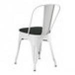 Lancaster Table & Seating Alloy Pearl White Outdoor Cafe Chair with Black Fabric Magnetic Cushion Lancaster Table & Seating Alloy Pearl White Outdoor Cafe Chair with Black Fabric Magnetic Cushion