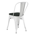 Lancaster Table & Seating Alloy Pearl White Outdoor Cafe Chair with Black Fabric Magnetic Cushion Lancaster Table & Seating Alloy Pearl White Outdoor Cafe Chair with Black Fabric Magnetic Cushion