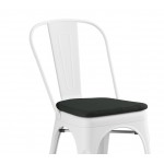 Lancaster Table & Seating Alloy Pearl White Outdoor Cafe Chair with Black Fabric Magnetic Cushion Lancaster Table & Seating Alloy Pearl White Outdoor Cafe Chair with Black Fabric Magnetic Cushion
