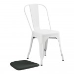 Lancaster Table & Seating Alloy Pearl White Outdoor Cafe Chair with Black Fabric Magnetic Cushion Lancaster Table & Seating Alloy Pearl White Outdoor Cafe Chair with Black Fabric Magnetic Cushion