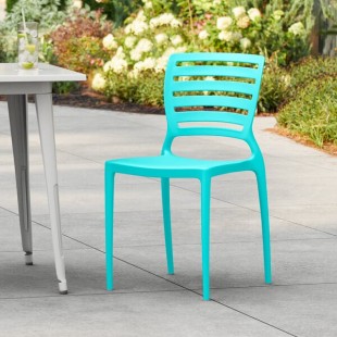 Lancaster Table & Seating Sol Coastal Blue Resin Side Chair Lancaster Table & Seating Sol Coastal Blue Resin Side Chair