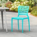 Lancaster Table & Seating Sol Coastal Blue Resin Side Chair Lancaster Table & Seating Sol Coastal Blue Resin Side Chair