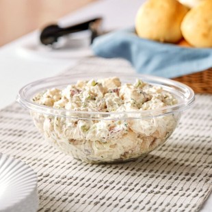 Visions 32 oz. Clear PET Plastic Round Catering / Serving Bowl - 25/Pack Visions 32 oz. Clear PET Plastic Round Catering / Serving Bowl - 25/Pack