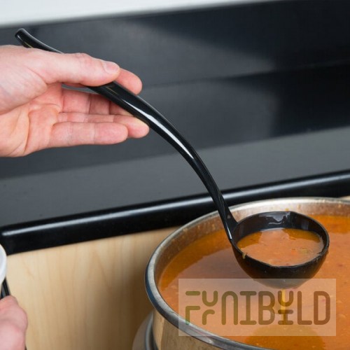 Sabert 4 oz. Black Disposable Polypropylene Ladle - 36/Case