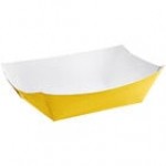 #300 3 lb. Solid Black Paper Food Tray - 500/Case