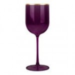 Posh Setting 12 oz. Round Blue Plastic Wine Goblet with Gold Rim - 60/Case Posh Setting 12 oz. Round Blue Plastic Wine Goblet with Gold Rim - 60/Case